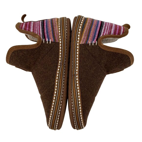 Ariat Womens Brown Wool-Blend Slippers W/ Faux Fur Lining Size L (8.5-9) - Picture 1 of 9